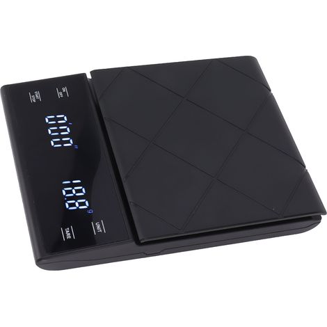 Kaffeewaage 3 kg 0,1 g, wasserdicht, Touchscreen, digitale Küchenwaage mit Timer für Küche, Café, Bäckerei, schwarz (1/5)