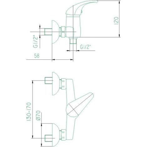 KFA BARYT rubinetto doccia cromato con regolatore in ceramica