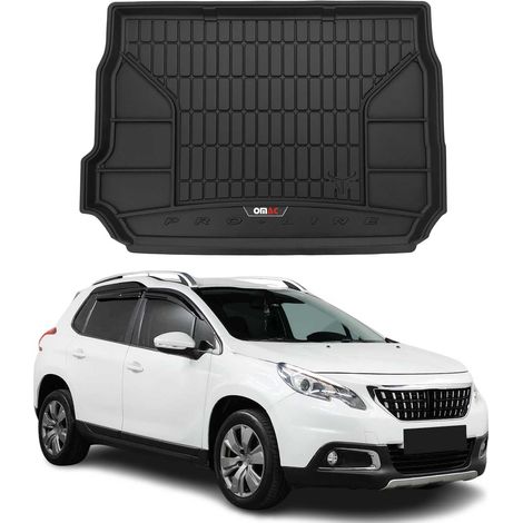 Tapis de Coffre 3D TPE Premium Compatible avec Peugeot 2008 I 2013-2019 Bac de Protection de Coffre Intérieur antidérapant Revêtement de Coffre Bords Hauts pour Voiture Noir