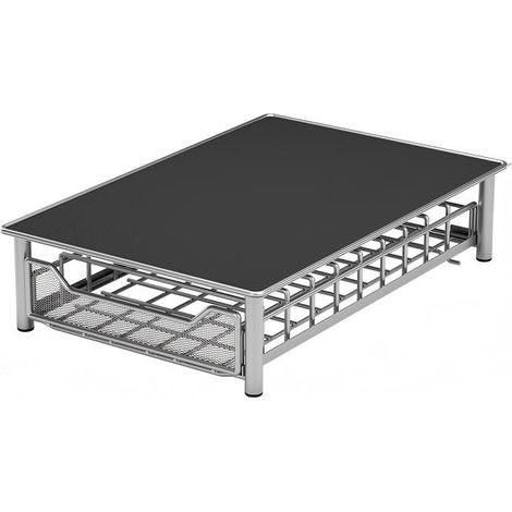 Boîte de rangement pour capsules, organiseur de dosettes de café de type tiroir, métal gris argenté (peut contenir 60 capsules Tassimo) (1/2)