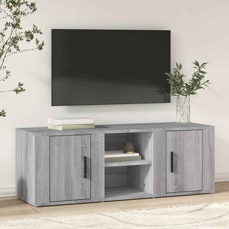 vidaXL TV Cabinet Grey Sonoma 100x31,5x35 cm Engineered Wood (1/5)