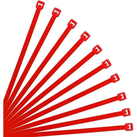 Kabelbinder 500 Rot Selbstsichernd UVbeständig 18kg 250mm x 3.6mm Rot (1/5)