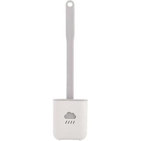 Brochette de Toilette Crevice Nettoyage Toilette Flush Pinceau Doux Doux avec Base Brosse de Toilette (1/5)
