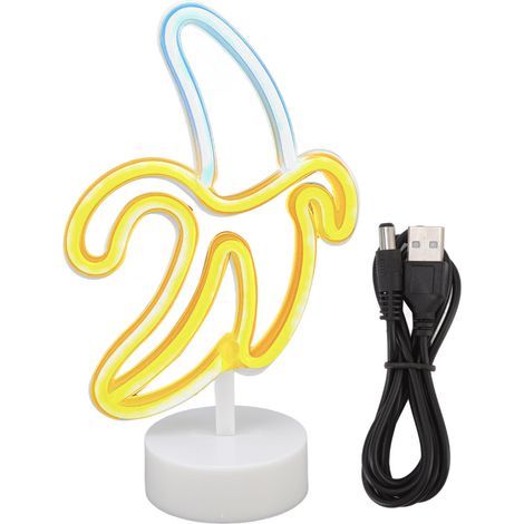 Banana neon sign with battery, USB powered, LED night light, decoration for balcony, birthday party, Christmas (1/5)