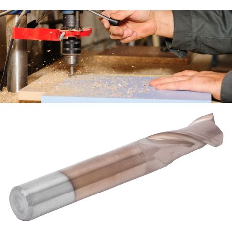 Zweischneidiger Schaftfräser aus Wolframkarbid mit flachem Boden, bronzefarben, für Hartmetall-Schneidwerkzeuge, Schaftfräser D10D102575L (1/5)