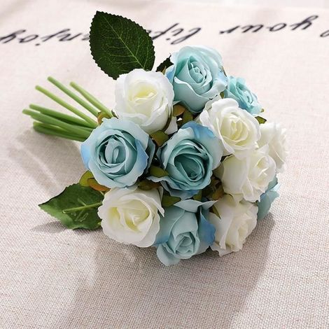 Fleurs artificielles rose Bouquet De Soie Fête De Mariage Décor À La Maison Beauté, Artificielle Rose Fleur Guirlande Décoration (1/4)