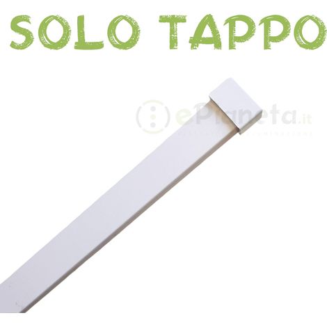 2 mt Canalina per cavi elettrica 25x16 mm in plastica passacavi bianco coprifili a parete con copertura SOLO TAPPO DI CHIUSURA (1/2)