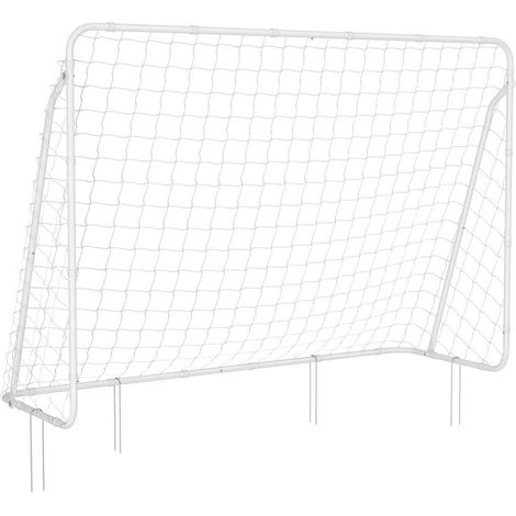 Porta da calcio per bambini rete da calcio a montaggio rapido per giardino cortile parco spiaggia tubi di ferro rete in PE bianca 120001992