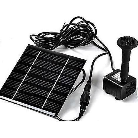 Pompes à eau solaires pour jardins et piscines, équipées de panneaux solaires, d'un câble de 3 mètres et de quatre adaptateurs. (1/4)