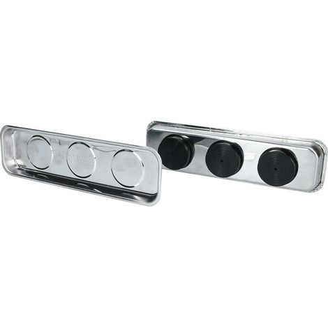 Tablette magnétique / jeu de coques en inox, 65 x 226 mm, 2 pièces (1/4)