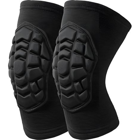 Rodilleras de espuma gruesa para hombres y mujeres, protección elástica, adecuadas para deportes, jardinería, baile, paquete de limpieza, color negro (L) (1/4)