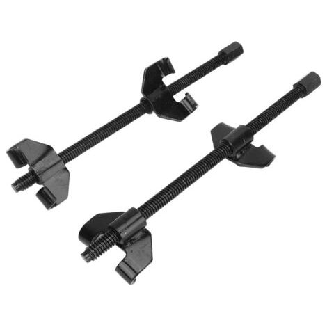 Due compressori per molle a spirale in acciaio ad alto tenore di carbonio, strumenti professionali per la compressione delle molle degli ammortizzatori. (1/5)