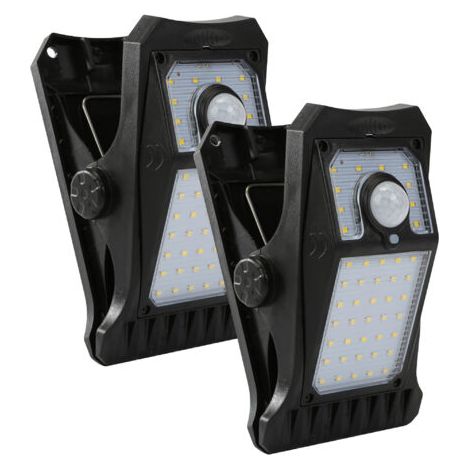 2 Pièces Lampe Murale Solaire Extérieure avec Détecteur de Mouvement – IP65 Étanche, 3 Modes d’Éclairage, pour Clôture, Terrasse, Garage, Jardin (1/5)