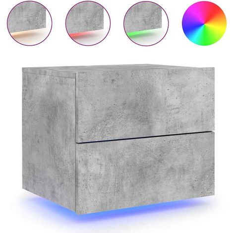 Maison Exclusive - Comodino a Parete con Luci LED Grigio Cemento