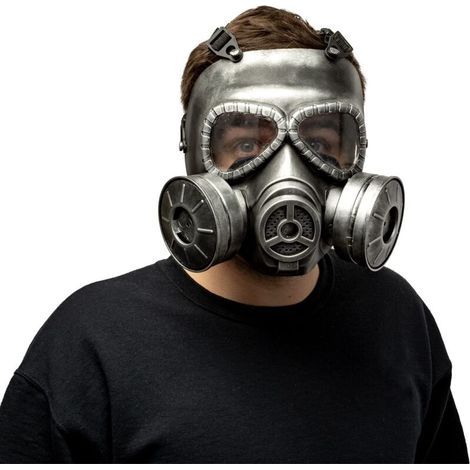 Schwarze taktische Gasmaske – Atemschutzmaske im Militärstil für den Gesichtsschutz im Freien