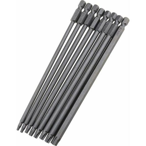 Screwdriver Bit Holder Set of 8 Extra Long Torx Screwdriver Bits T8 T10 T15 T20 T25 T27 T30 T40 for Manual Electric Screwdriver (1/5)