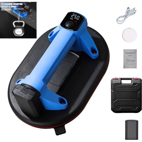 Ventouse Carrelage 300KG, Ventouse électrique à double moteur haute aspiration avec Pile, étanche poussière, Nettoyage automatique (1/5)