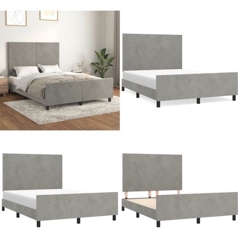 Bettgestell ohne Matratze Hellgrau 140x200 cm Samt - Samtbettwäsche - Bettesrahmen - Doppelbett - Boxspringbett - Hochbett - Home & Living (1/5)
