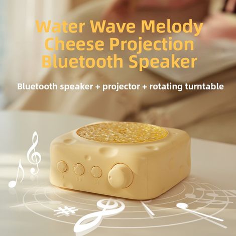 Retro Bluetooth Lautsprecher mit Wellenprojektor Stimmungslampe Geschenk Freundin Gelb (1/3)
