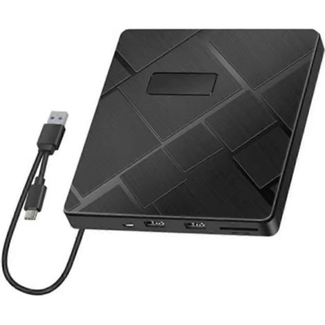 Lecteur/graveur DVD externe USB 3.0 Type-C 5 en 1 avec lecteurs optiques SD/TF et USB (1/5)