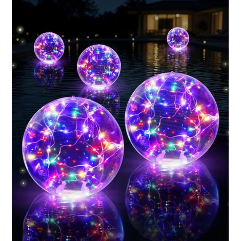 Lampada Galleggiante per Piscina Solare, Sfera Luminosa da 38 cm Colorata a Energia Solare, Illuminazione Galleggiante Impermeabile IP68 per Piscine Fuori Terra, Luci LED Gonfiabili per Giardino e Fes (1/5)