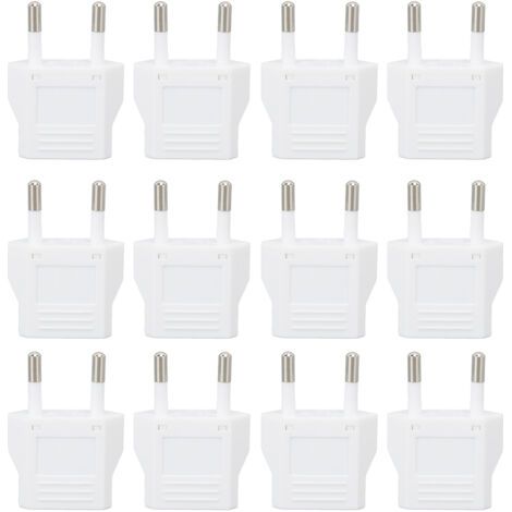 Lot de 12 adaptateurs de prise européenne pour voyage, boîtier en polycarbonate, convertisseur de prise européenne 110-250 V (1/5)