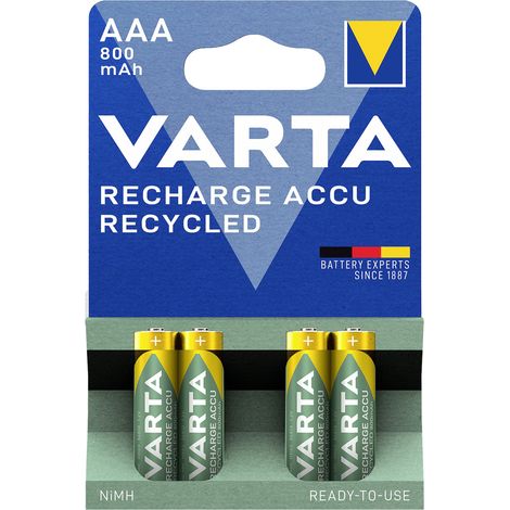 Varta RECH.AC.RECYC.AAA800mAh BLI4 Micro (AAA)-Akku NiMH 800 mAh 1.2 V 4 St. (1/2)