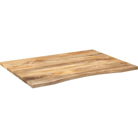 Dessus de bureau  Dessus de table  Plateau de table avec courbe 100x80x2,5 cm manguier massif brut
