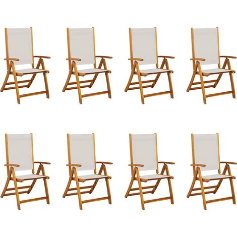 Maison Exclusive - Sedie da Giardino Pieghevoli 8 pz Massello d'Acacia e Textilene