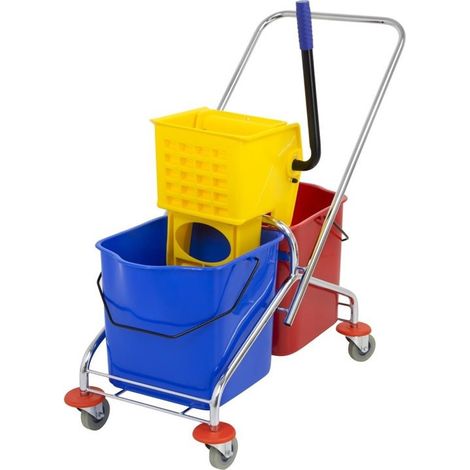 Double seau essoreur avec support - 410 x 995 x 860 mm - JANTEX (1/5)