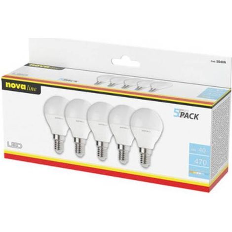 NOVA LAMPADINA LED SFERETTA E14 6W 4000K PZ.5