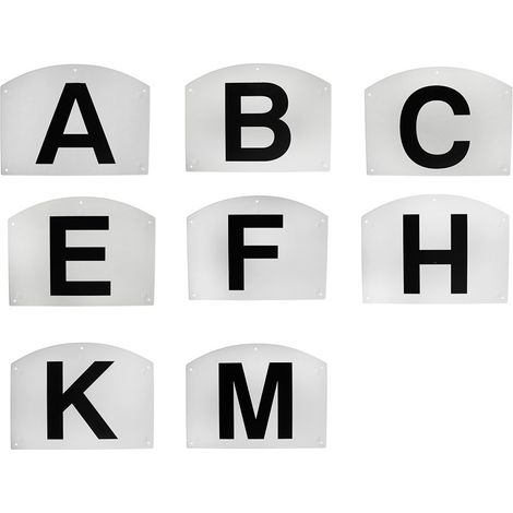 Set 8 pezzi lettere in plastica per campo dressage