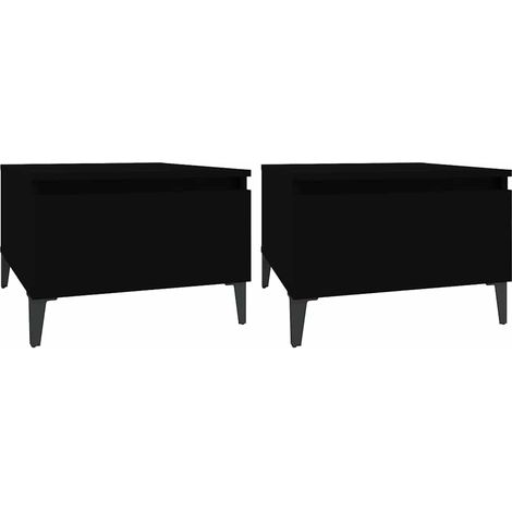 vidaXL Mesas auxiliares 2 uds madera contrachapada negro 50x46x35 cm (1/2)