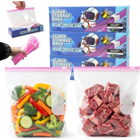 60 Reusable Zip Freezer Bags, Food Storage Bag (1/5)