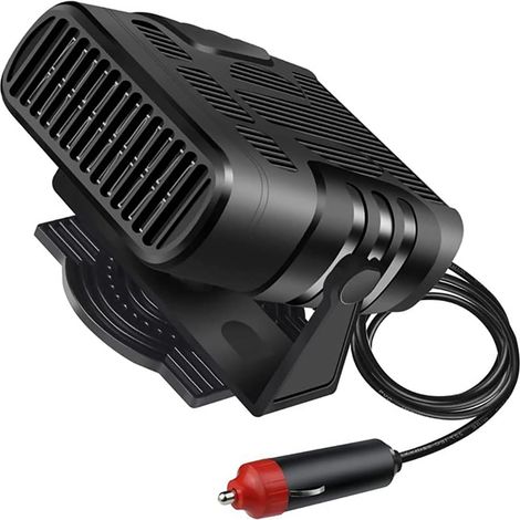 Chauffage soufflant pour voiture, 12 V/24 V, portable, avec fonction dégivrage et refroidissement. Fonction allume-cigare. 120 W, noir. (1/5)