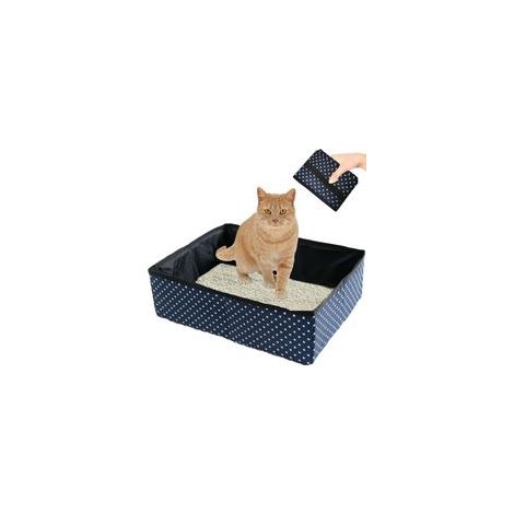 Bac à Litière pour Chat Pliable, Portable, Bleu,Pour Propriétaires de Chats, Voyageurs, Propriétaires d'Animaux de Compagnie, Unisex, Toutes les Âges