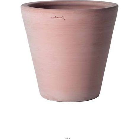 Vase contemporain évasé en terre cuite, H 32 cm, D 31 cm Terre cuite - dimhaut: H 31 cm - couleur: Terre cuite