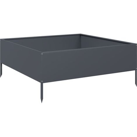 Vassoio per fioriera aiuola rialzata piante fiori terrazzo giardino giardino 100 x 100 x 25 cm acciaio antracite 020039264