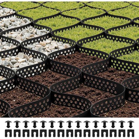 Grille Géocellulaire Stabilisateur de Gravier 10x3 m Hauteur 5 cm Maille 25x25 cm Renfort de Sol Allée Pente Jardin (1/5)