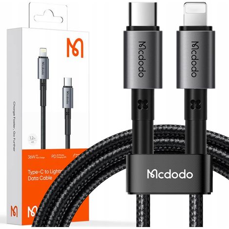 Cable USB-C Lightning de Mcdodo con carga rápida de 36 W y 1 m para iPhone 12, 13 y 14. (1/5)