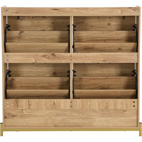 Mobile porta scarpe a 4 ante in effetto legno MDF MODENUIT (1/5)