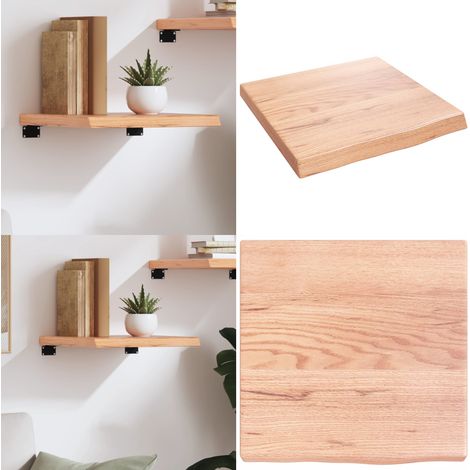 Wandregal Hellbraun 40x40x(2-4) cm Massivholz Eiche Behandelt - Wandregal - Eichendielen - Holzmöbel - Deko Regal - Landhaus Stil - Home & Living (1/5)