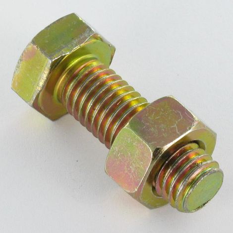 Boulon (vendu avec Ecrou) M8X45 Classe 6.8 ISO4017+4032 Bichromaté 200HBSSR - 10 pièces
