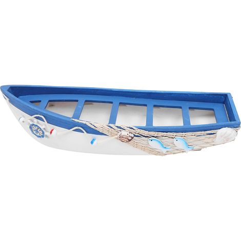 Maquette de Bateau Style Côtier et Ambiance Marine de Grosse Taille en Bois Décoration Nautique Légère en Bois Naturel pour Maison et Plage (1/5)