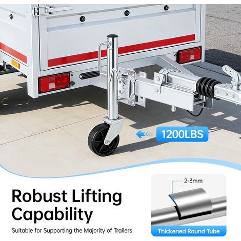 Roue de support 540 kg Poids lourd PKW Roue de support Remorque Automatique Avec jante en métal Trailer Bugrad pour remorque, caravane, camping-car