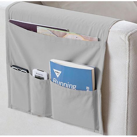 Small Storage Bag for Sofa, Magazine, Remote Control, Books, Magazines, Space Saving, Double-Sided Chair, Hanging Organizer with Multiple Compartments for Sofa, Chair (1/5)