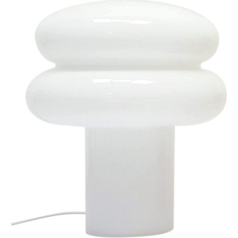 Lampe à poser "Poppo" en verre coloris Blanc H24cm (1/4)