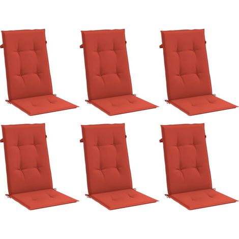 Highback Chair Cushions 6 pcs Melange Red 120x50x4 cm Fabric vidaXL (1/4)