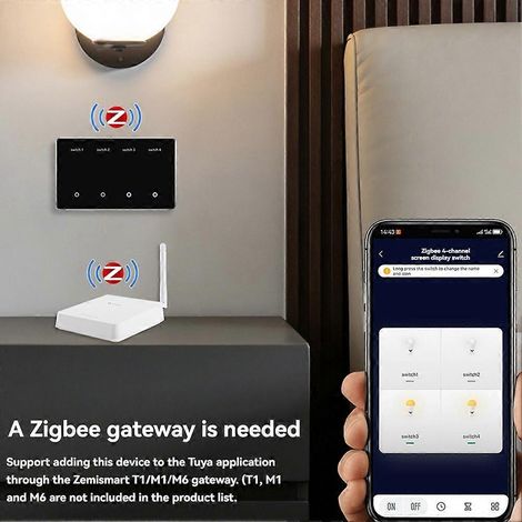 TUYA Zigbee Smart-Touch-Schalter, individuell anpassbar (1/2/3/4 Tasten), mit Sprachfernbedienung, kompatibel mit Alexa und Google Home. (1/5)