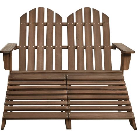 Maison Exclusive - Adirondack-Gartenbank 2-Sitzer mit Fußteil Tan (1/5)